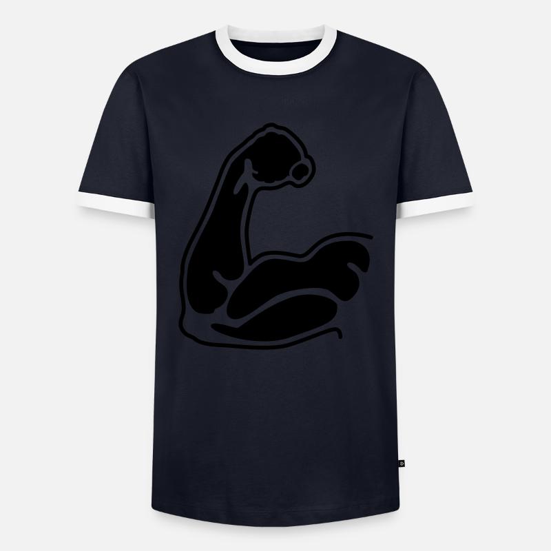 muscles - Men's Ringer Shirt - navy/white 