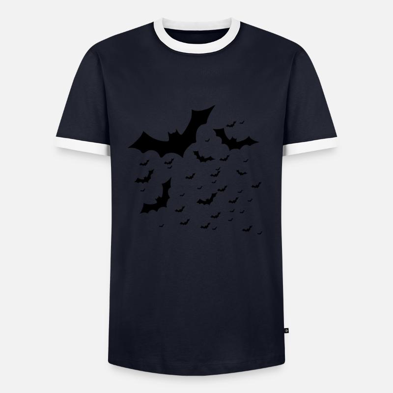 Fledermäuse - Männer Kontrast-T-Shirt - Navy/Weiß