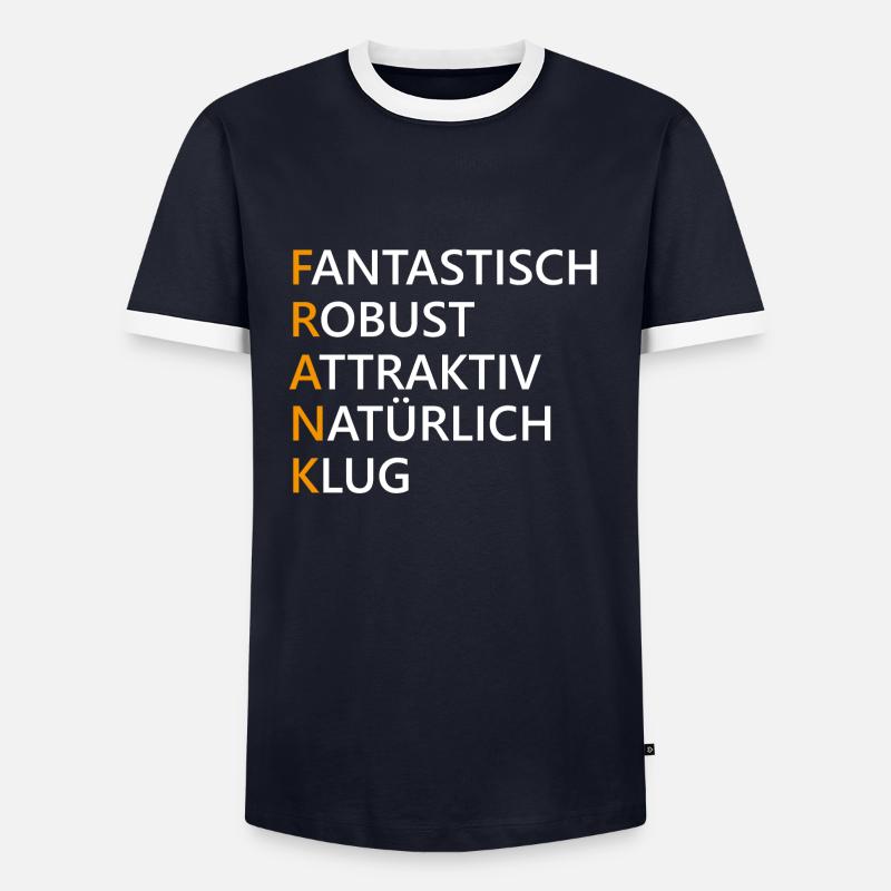 Frank Name Geschenk - Männer Kontrast-T-Shirt - Navy/Weiß 