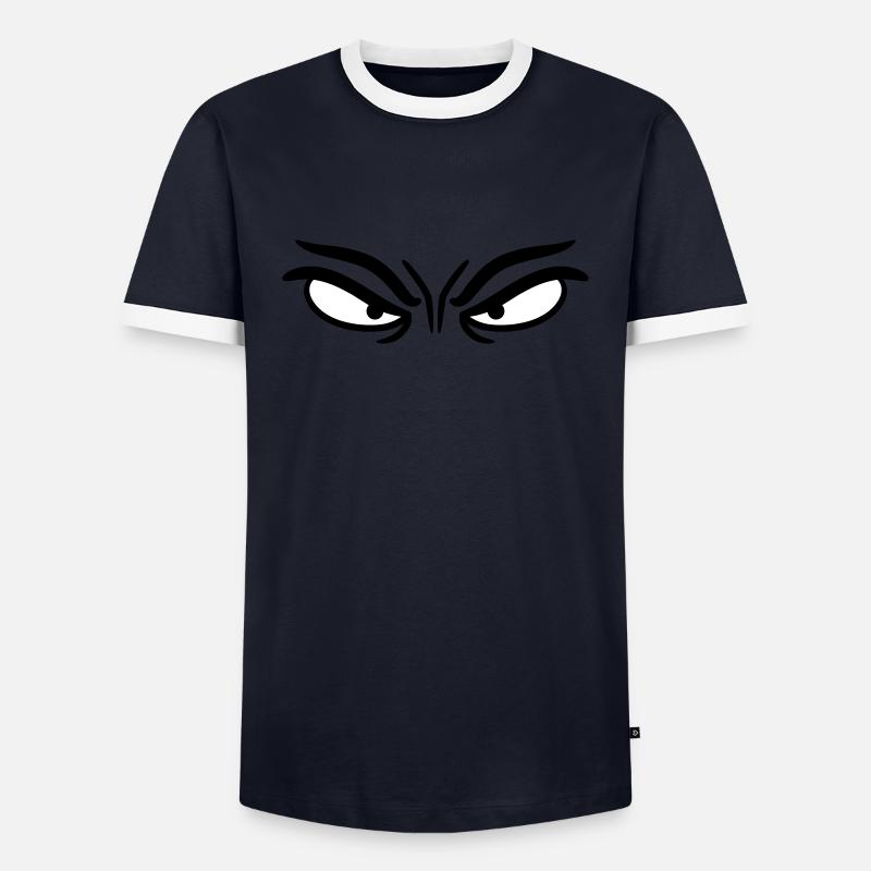 Evil eye - Men's Ringer Shirt - navy/white 