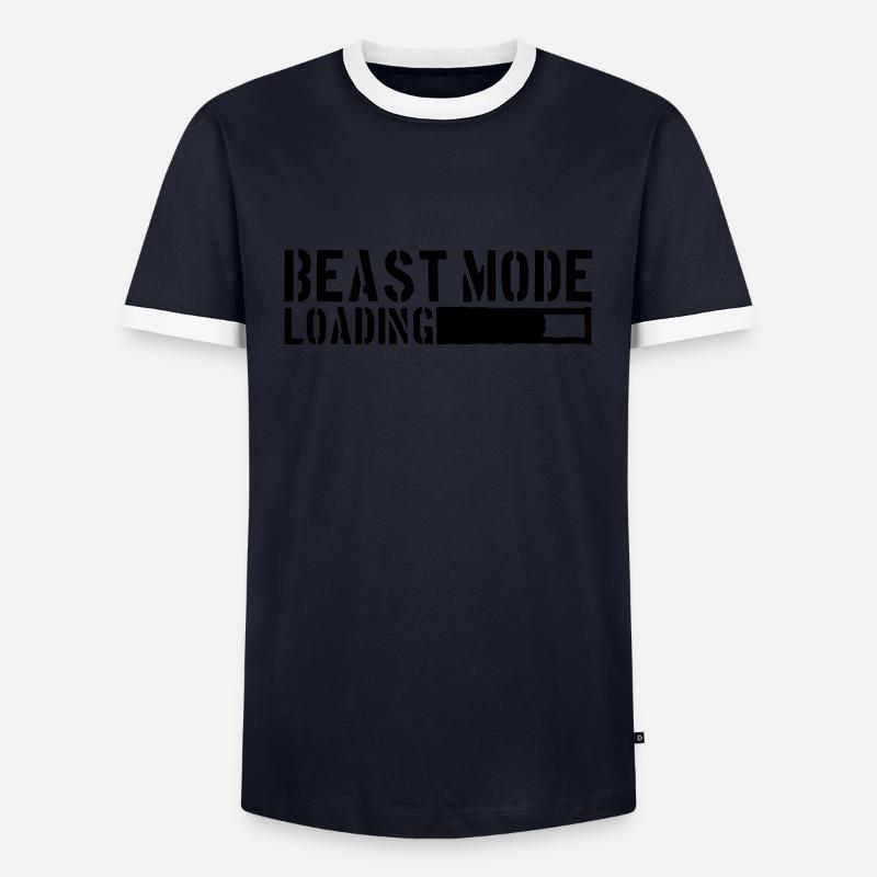 Beast Mode Loading Power - Männer Kontrast-T-Shirt - Navy/Weiß 