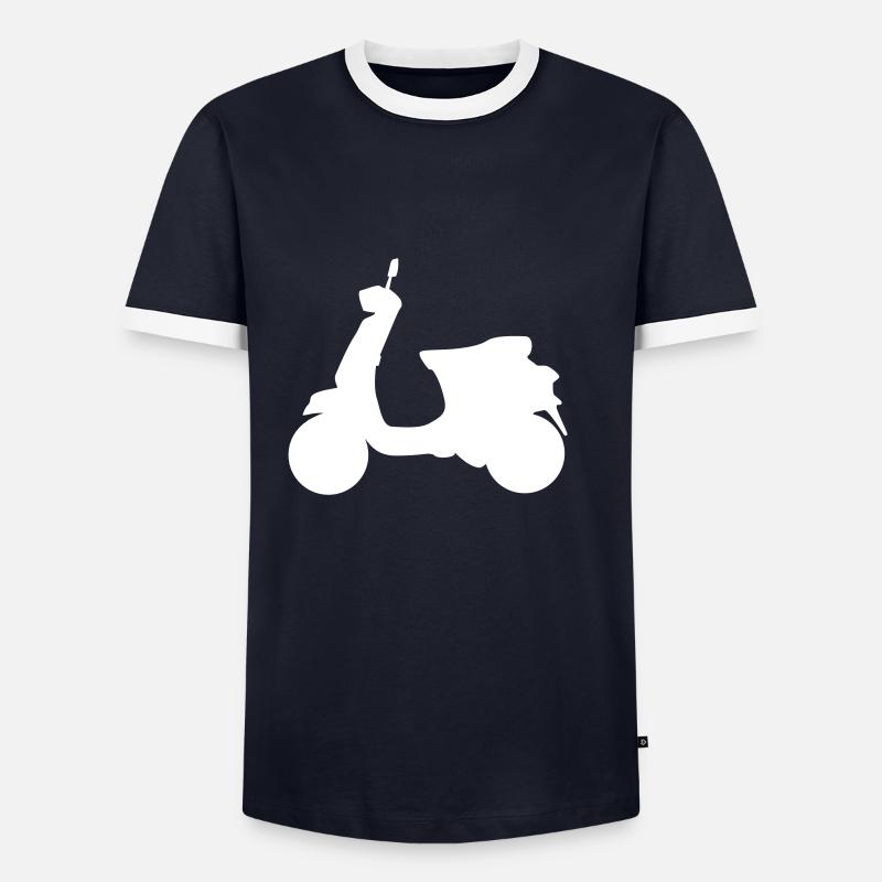 Roller - Männer Kontrast-T-Shirt - Navy/Weiß 