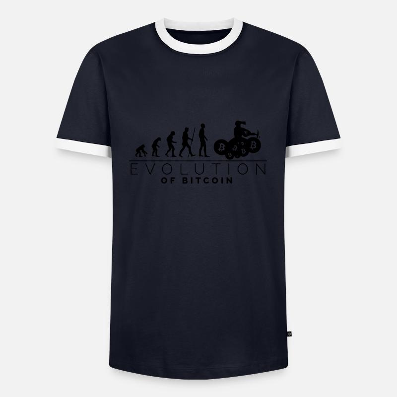 Evolution of Bitcoin - Männer Kontrast-T-Shirt - Navy/Weiß 