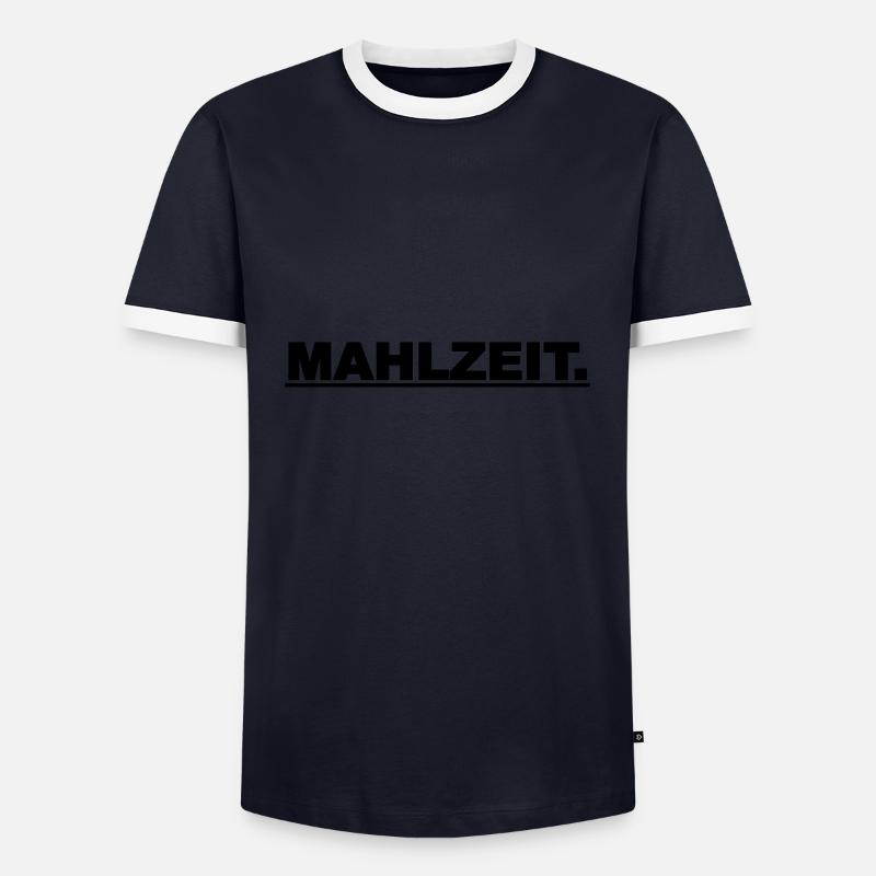 Mahlzeit - Männer Kontrast-T-Shirt - Navy/Weiß