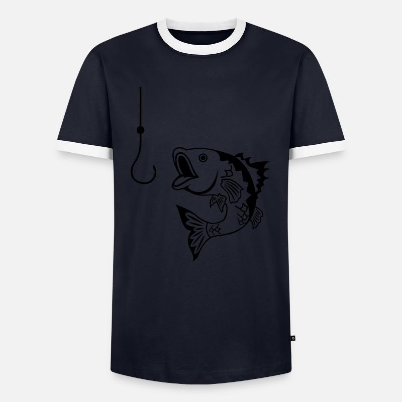 fish - Men's Ringer Shirt - navy/white 