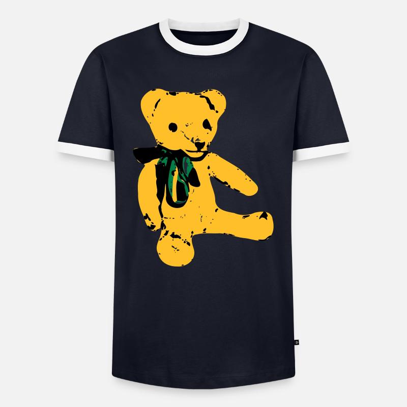 teddybaer teddy - Männer Kontrast-T-Shirt - Navy/Weiß 