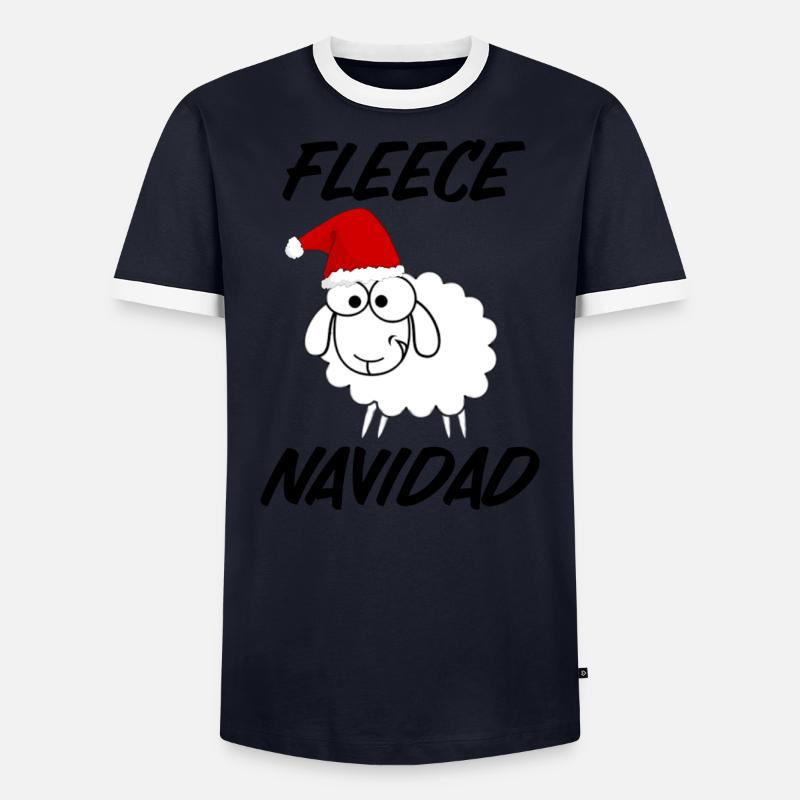 Fleece Navidad - Men's Ringer Shirt - navy/white 