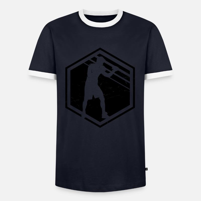 Boxe masculine Boxe Boxe Boxe - T-shirt contrasté Homme - marine/blanc 