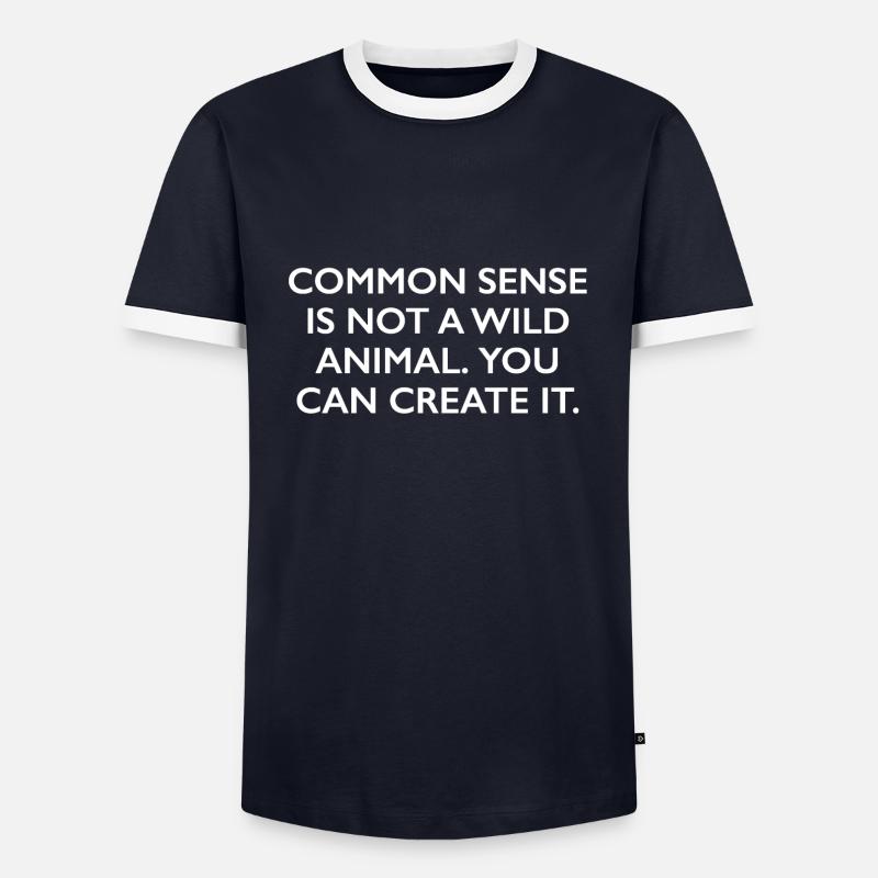 common sense - Männer Kontrast-T-Shirt - Navy/Weiß 