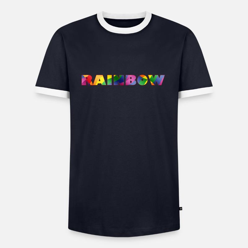 RAINBOW - Men's Ringer Shirt - navy/white 