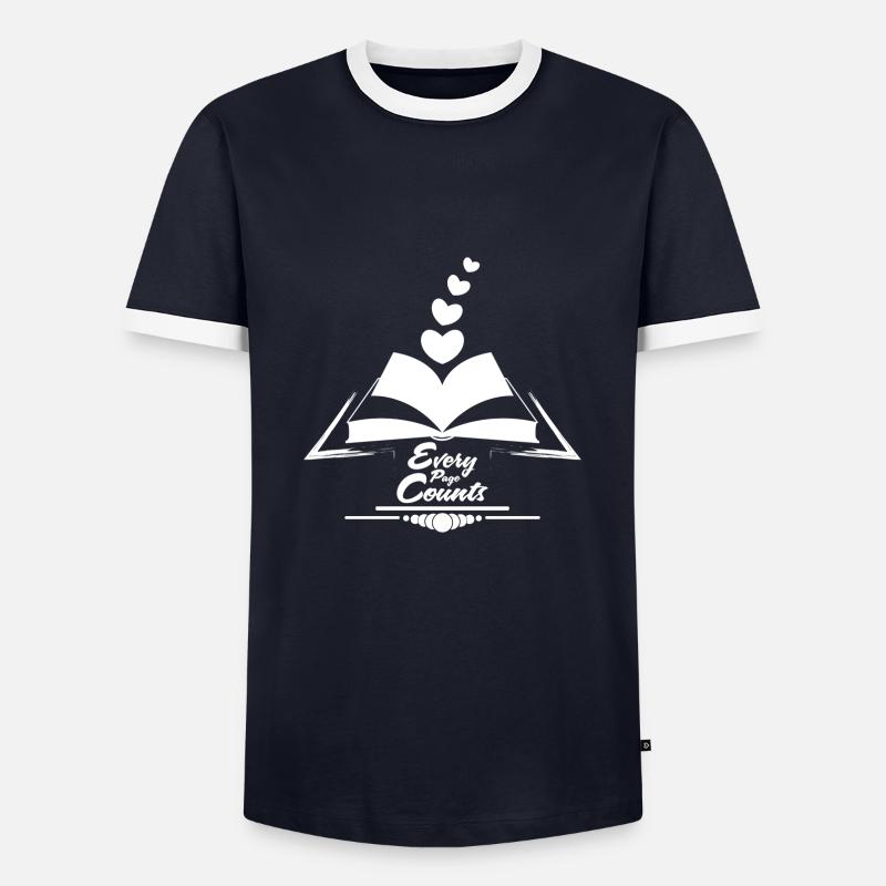 Every page counts - Men's Ringer Shirt - navy/white 