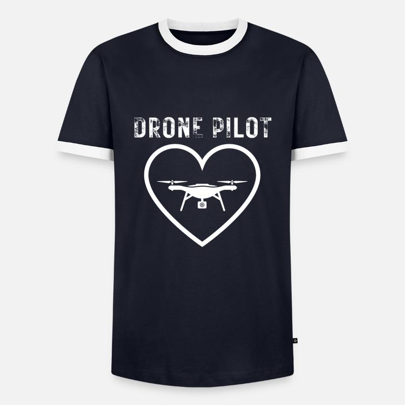 Drone Pilot - Men's Ringer Shirt - navy/white 