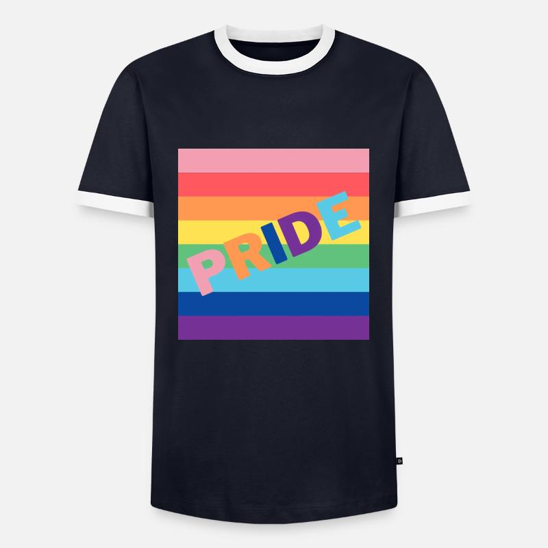 Pride - Männer Kontrast-T-Shirt - Navy/Weiß