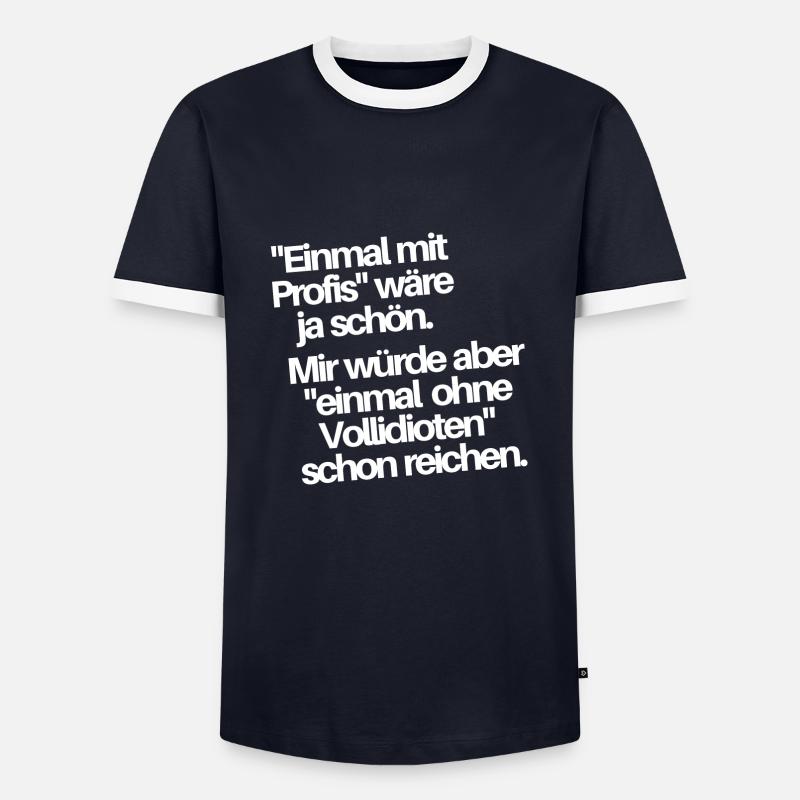 Einmal mit Profis - Männer Kontrast-T-Shirt - Navy/Weiß 