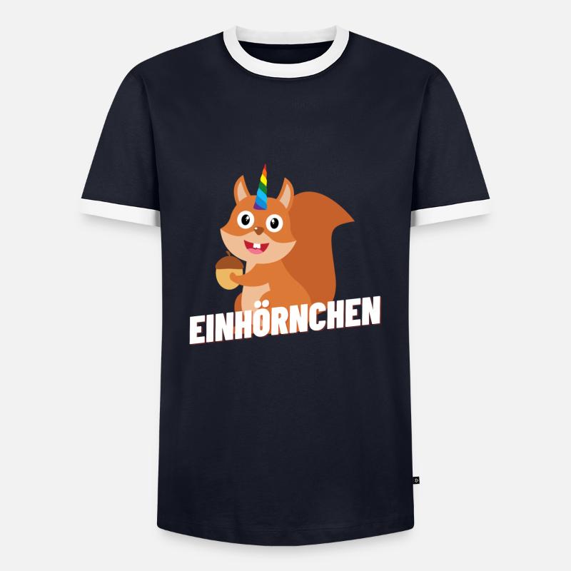 Einhörnchen - Männer Kontrast-T-Shirt - Navy/Weiß 