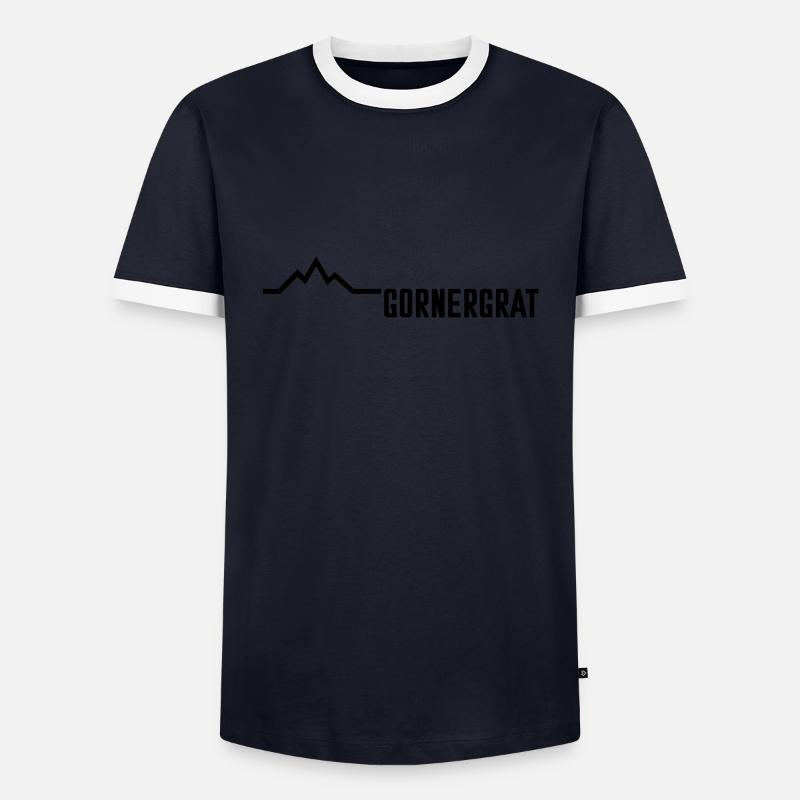 Gornergrat Mountain - Men's Ringer Shirt - navy/white 