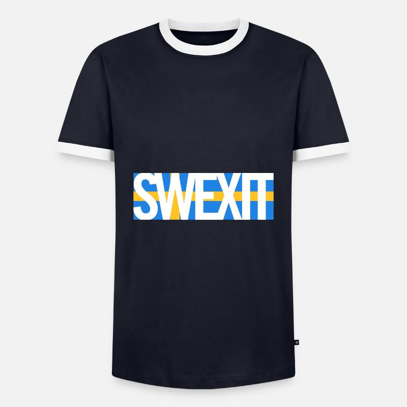 SWEXIT - Men's Ringer Shirt - navy/white 