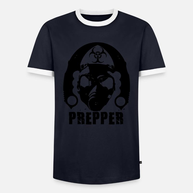 PREPPER - Männer Kontrast-T-Shirt - Navy/Weiß