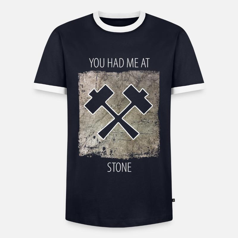 Steinmetz Steinbildhauer Spruch - Männer Kontrast-T-Shirt - Navy/Weiß