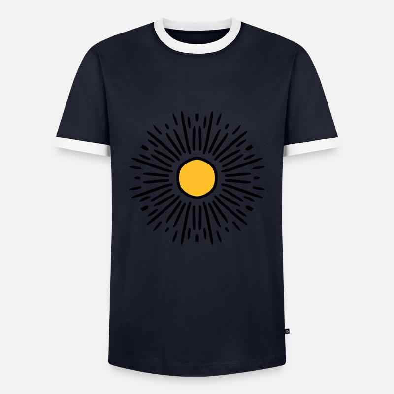 Sonne - Männer Kontrast-T-Shirt - Navy/Weiß