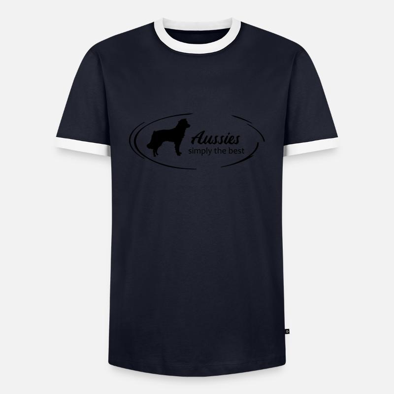 simply aussie - Männer Kontrast-T-Shirt - Navy/Weiß 