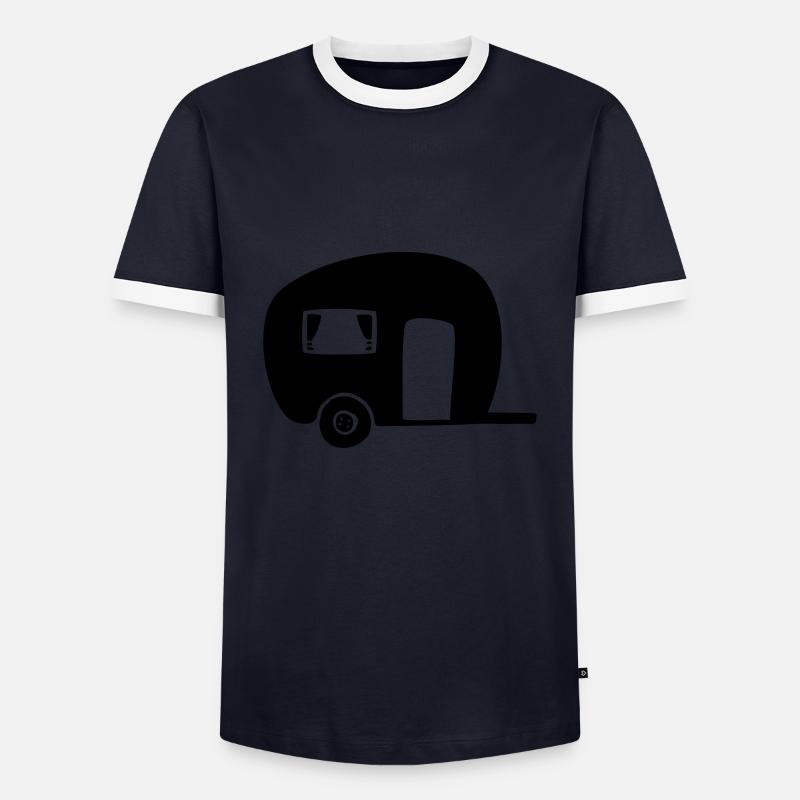 Caravan Camping Camper - Men's Ringer Shirt - navy/white