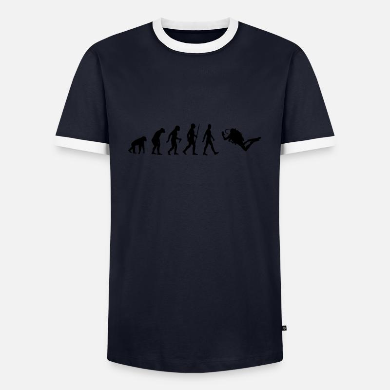 Evolution Human Monkey Diver Plongée sous-marine - T-shirt contrasté Homme - marine/blanc 