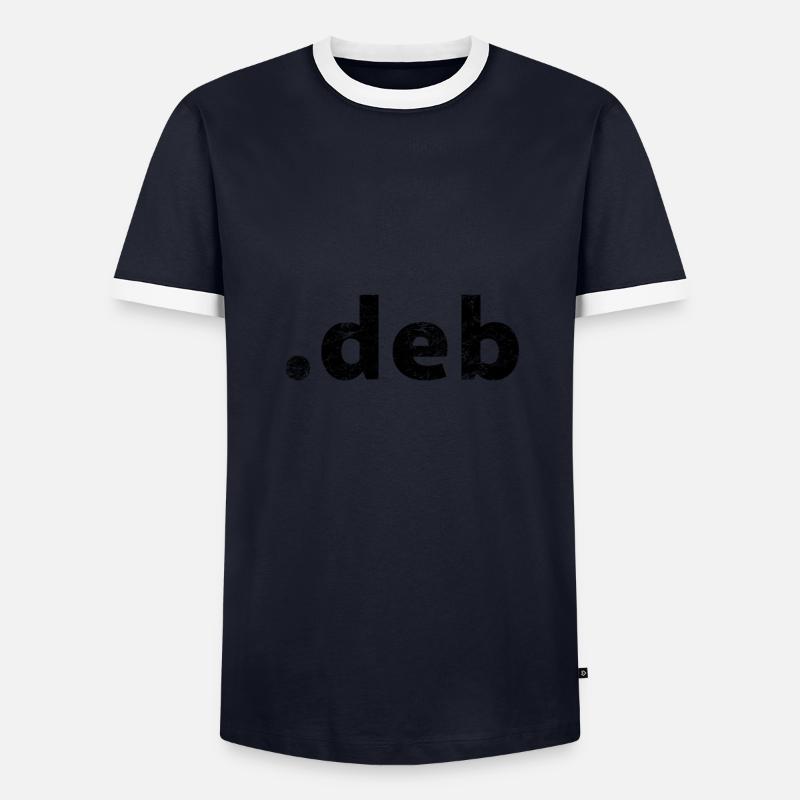 Debian Program Package - Men's Ringer Shirt - navy/white 