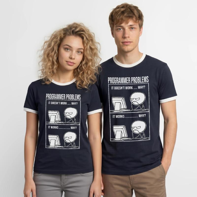 Programmier problems lustig Informatiker Student Männer Kontrast-T-Shirt