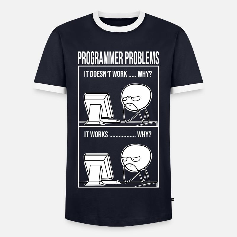 Problèmes de programmation étudiant en informatique drôle - T-shirt contrasté Homme - marine/blanc 
