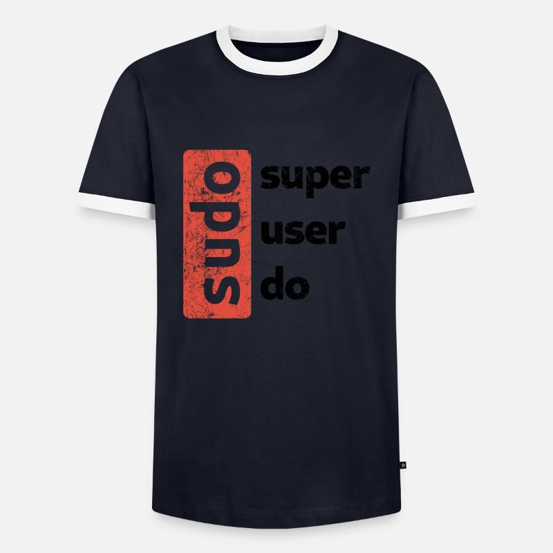 superuser do - Men's Ringer Shirt - navy/white 