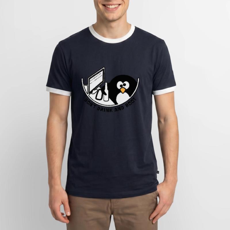 Linux Tux / dev / null T-shirt contrasté Homme