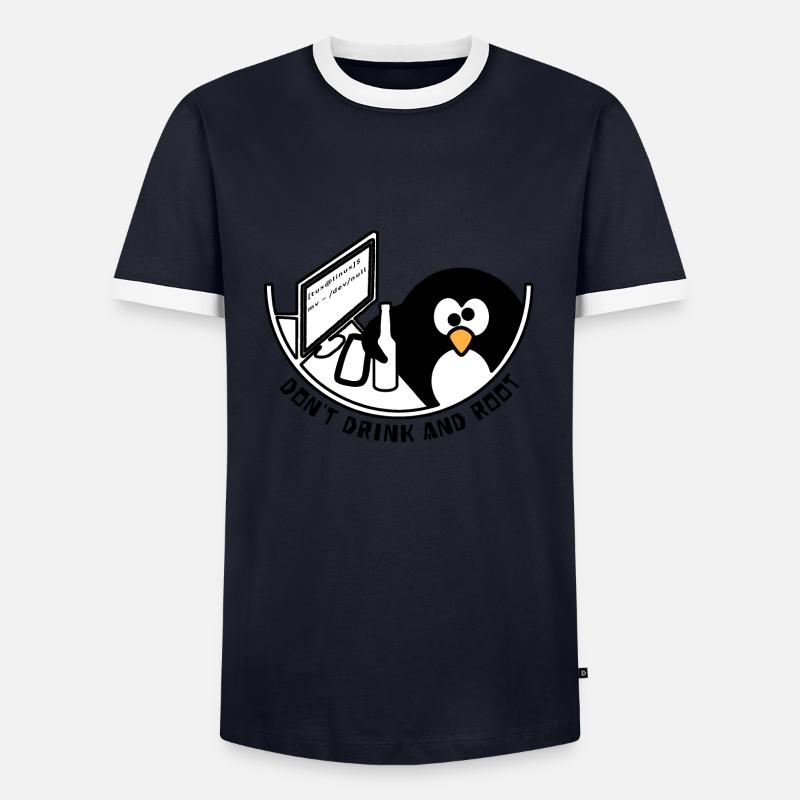 Linux Tux /dev/null - Männer Kontrast-T-Shirt - Navy/Weiß