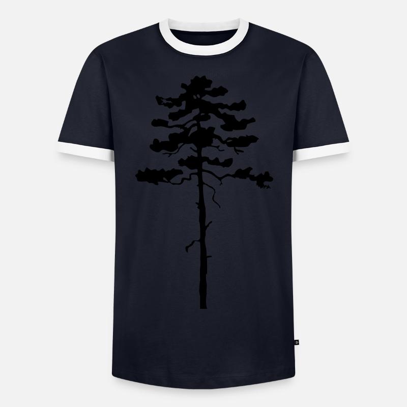 Tree Pine - Men's Ringer Shirt - navy/white 