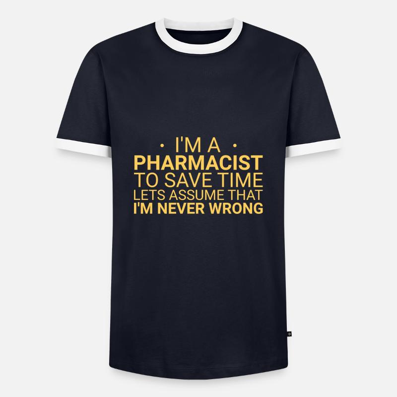 Pharmacist Never Wrong - Men's Ringer Shirt - navy/white 