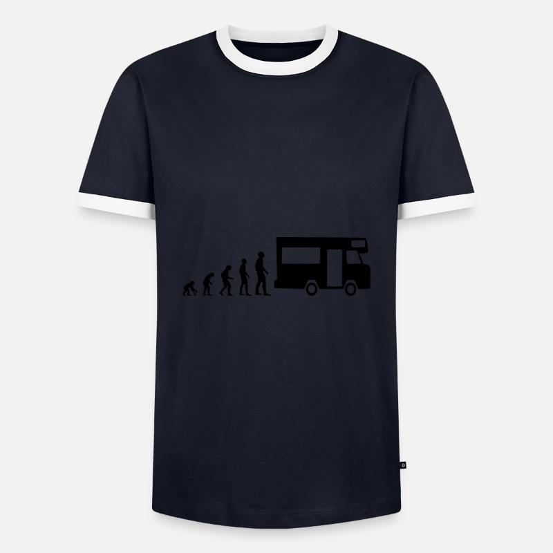 Motorhome Evolution - Men's Ringer Shirt - navy/white
