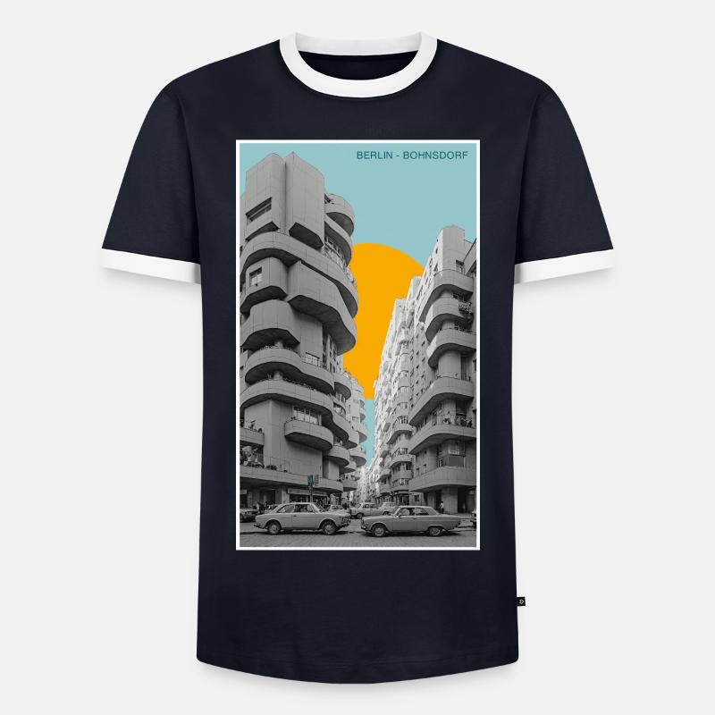 Bohnsdorf - Männer Kontrast-T-Shirt - Navy/Weiß 