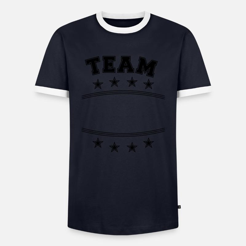 Name Text Rahmen - Männer Kontrast-T-Shirt - Navy/Weiß