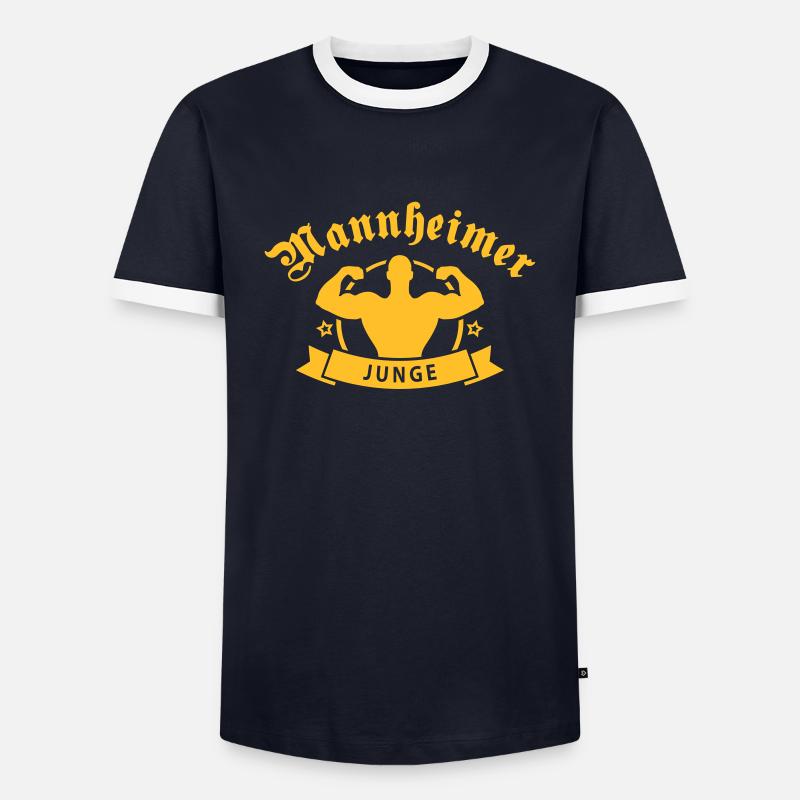 mannheimer_junge2011a - Männer Kontrast-T-Shirt - Navy/Weiß