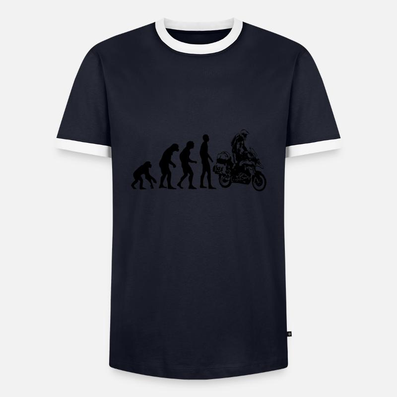 Human Evolution Enduro - Men's Ringer Shirt - navy/white 