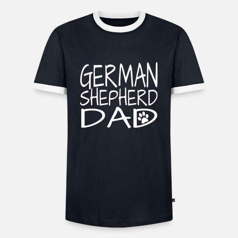 German Shepherd Schäferhund Dad - Männer Kontrast-T-Shirt - Navy/Weiß 