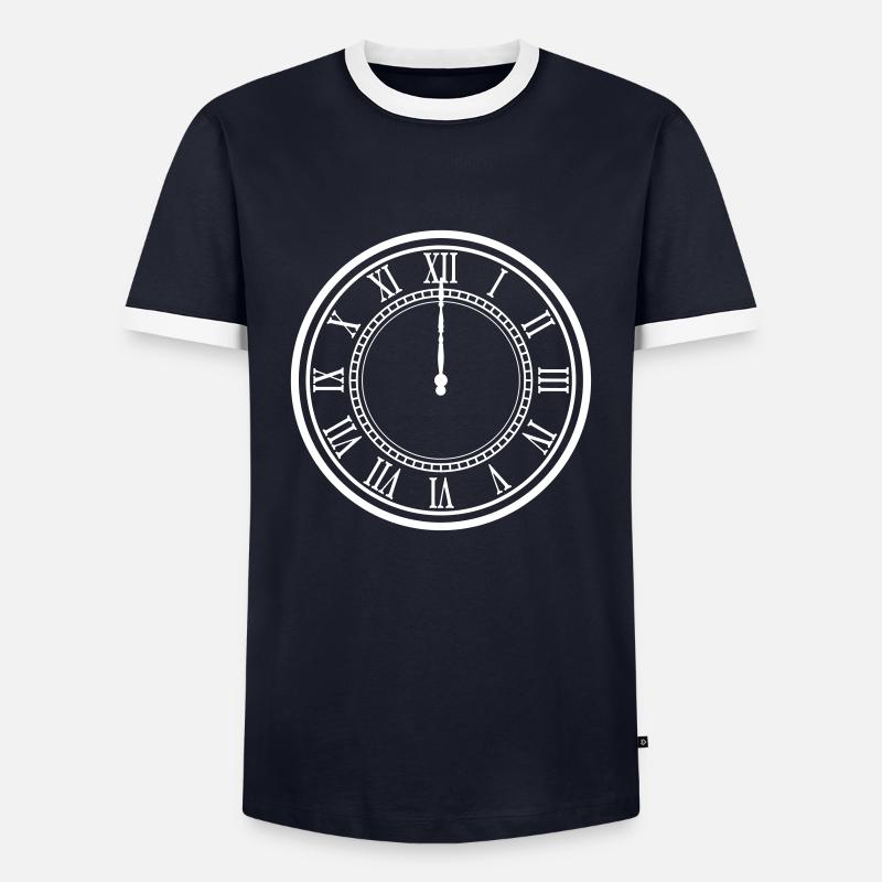 12 Uhr Geschenk Idee - Männer Kontrast-T-Shirt - Navy/Weiß 