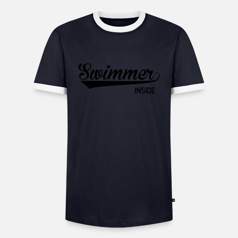 Swimmer Inside - Männer Kontrast-T-Shirt - Navy/Weiß 
