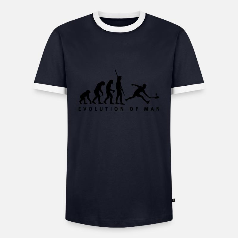 evolution_badminton_022011_b_1c - Männer Kontrast-T-Shirt - Navy/Weiß 
