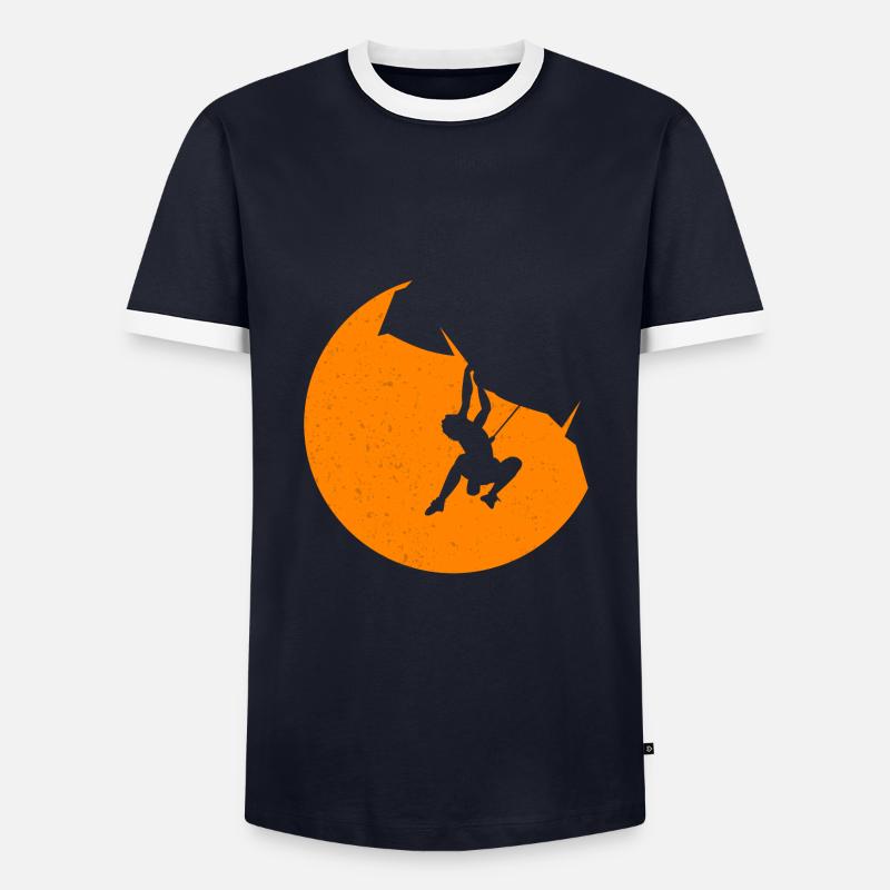 Felsklettern - Männer Kontrast-T-Shirt - Navy/Weiß