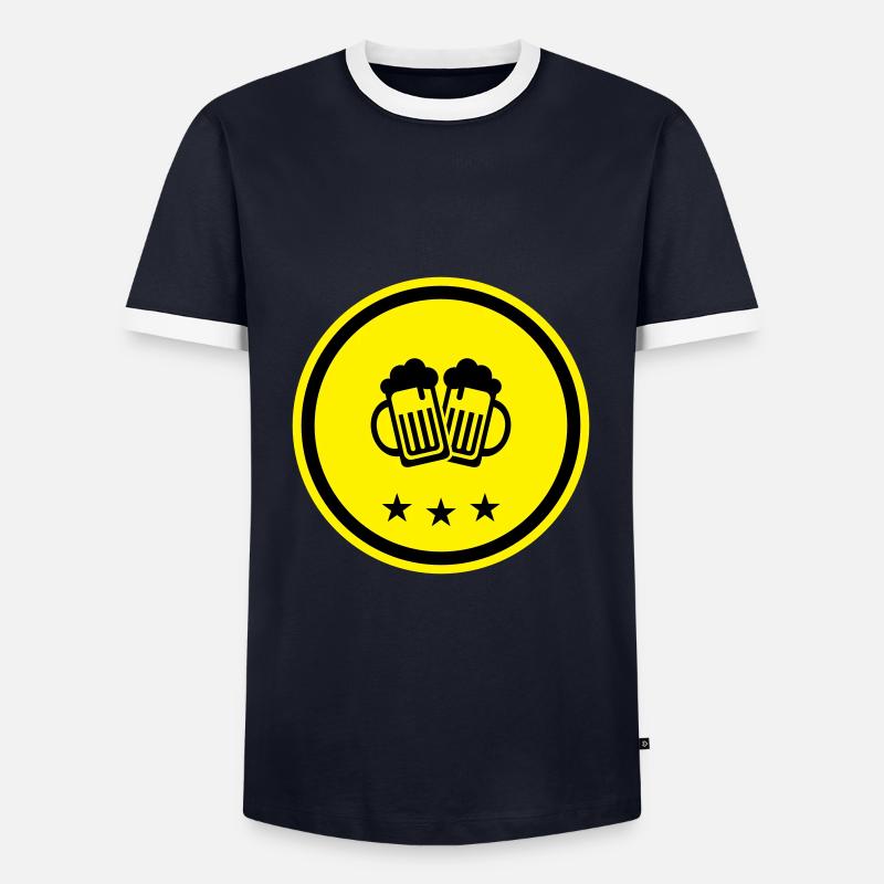 Bierglas Anstossen - Männer Kontrast-T-Shirt - Navy/Weiß 