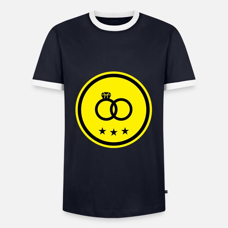 Wedding Rings Ring Wedding - Men's Ringer Shirt - navy/white