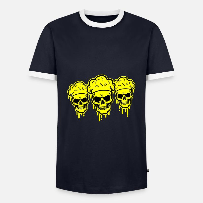 Chef Skeleton - Men's Ringer Shirt - navy/white 