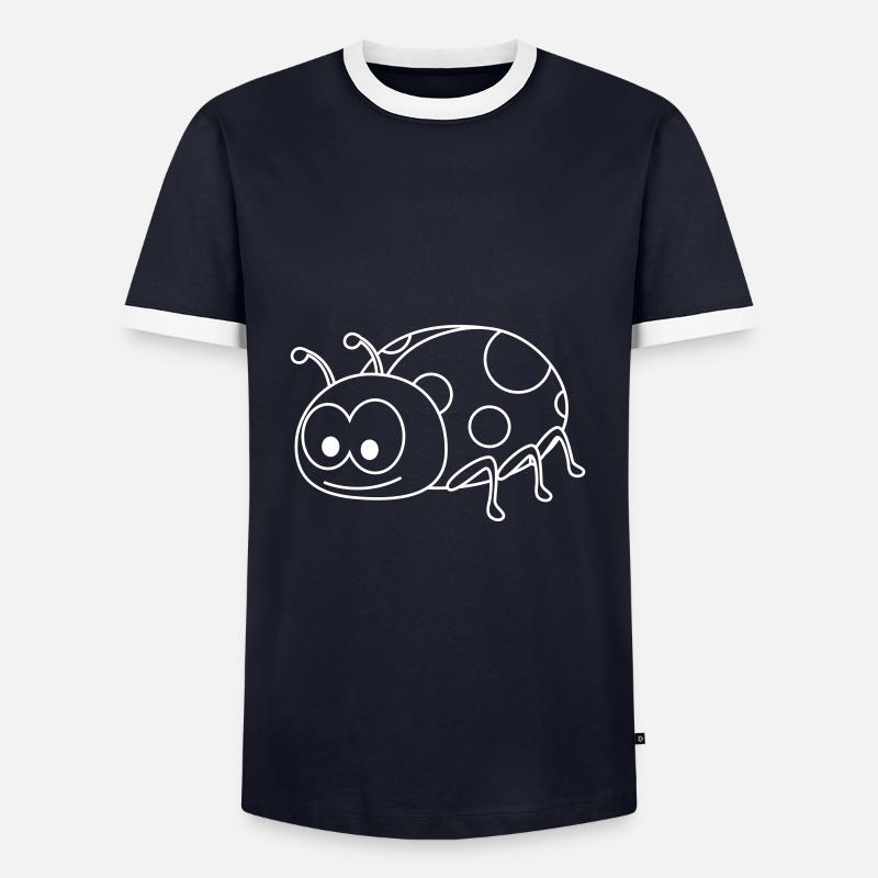 Marienkäfer Comic Tier - Männer Kontrast-T-Shirt - Navy/Weiß 