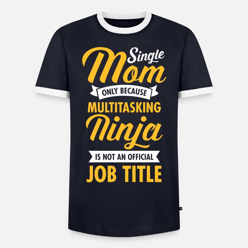 Single Mom - Multitasking Ninja - Men's Ringer Shirt - navy/white